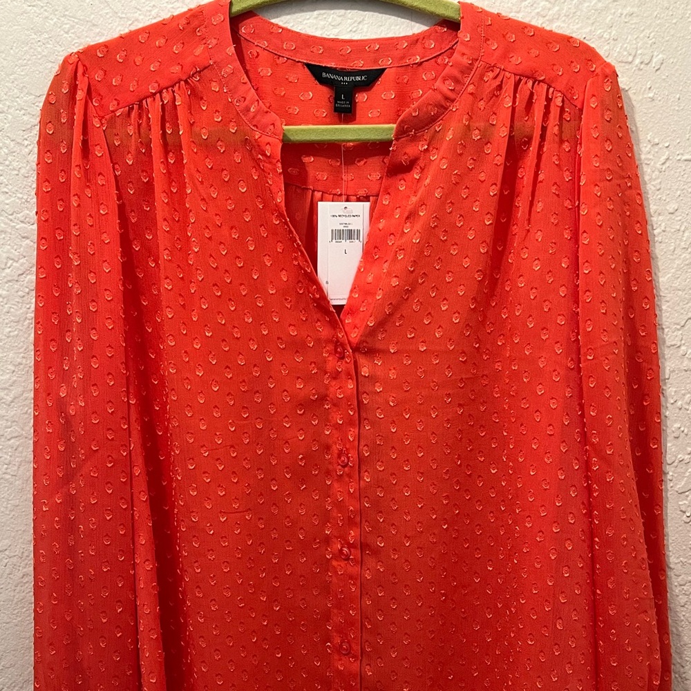 NWT Banana Republic Long Sleeve Blouse. Size XL